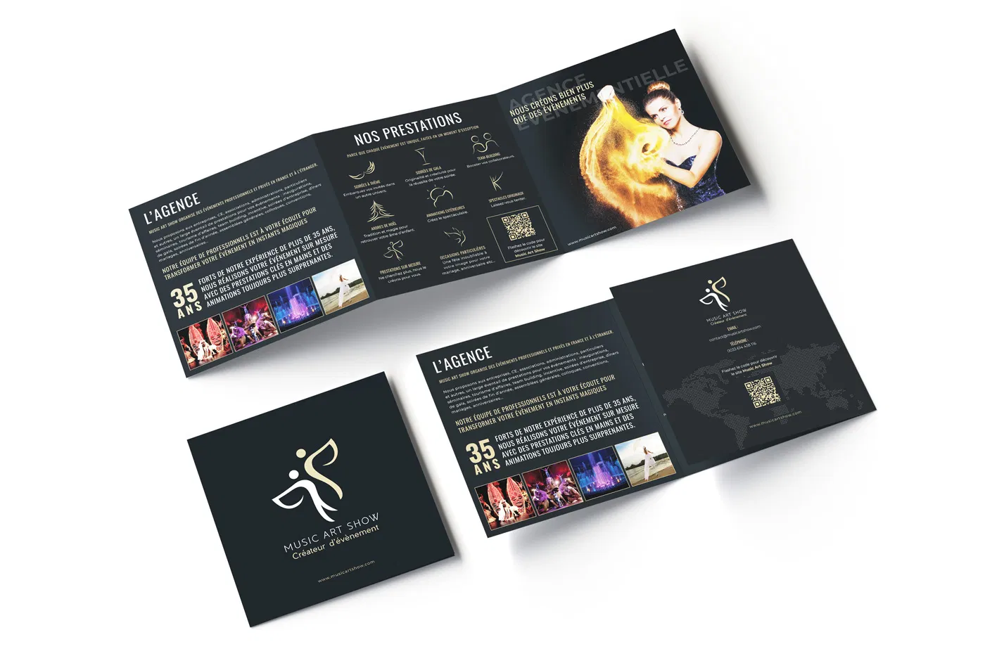 MUSICARTSHOW plaquette depliant carre 3 volets